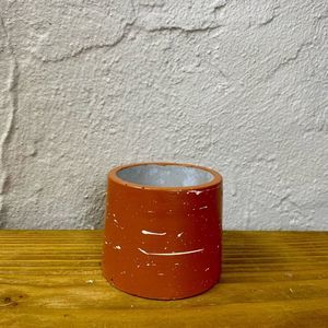 Burnt Orange and White Speckle Hand Crafted Mini Planter